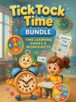 Tick Tock Time Bundle – 360 Pages of Time Learning Games & Worksheets